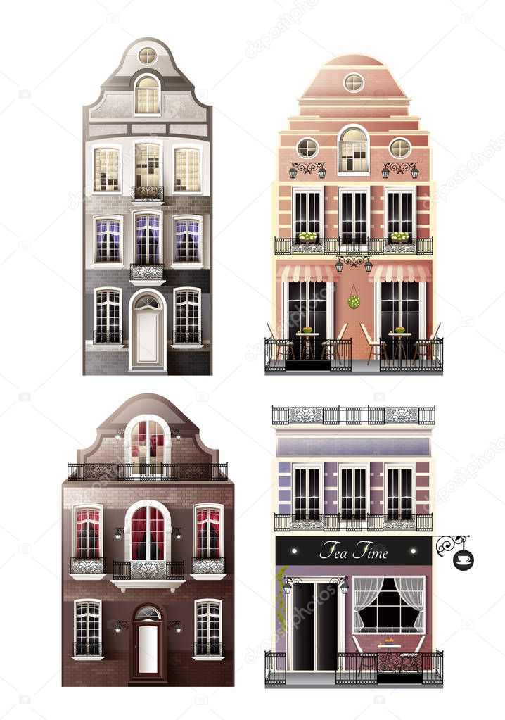 Variations Of Old European Facade Houses