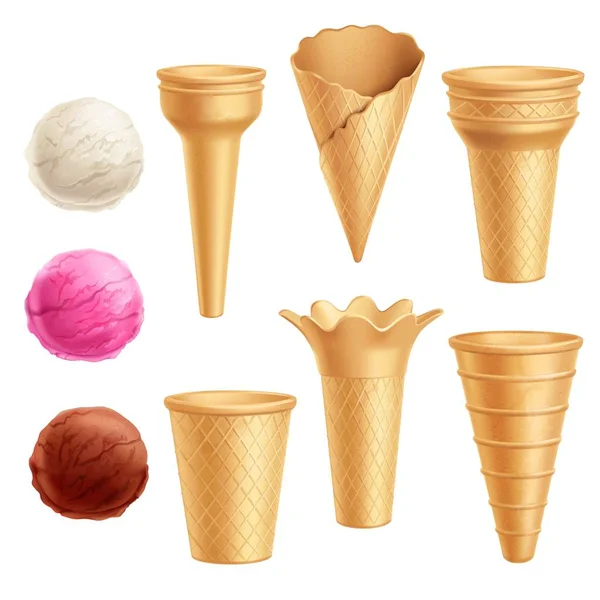 Set de iconos de helado — Vector de stock