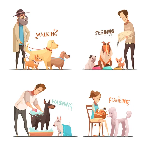 Dog Concept Icons Set — Stock Vector