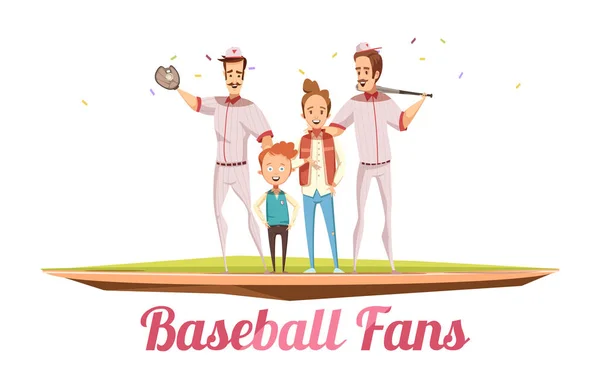 Ventilateurs de baseball Concept de conception masculine — Image vectorielle