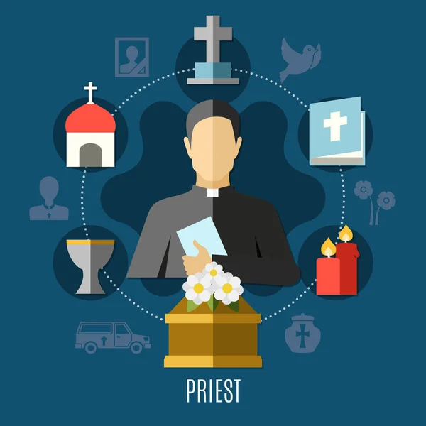 Conjunto de conceitos sacerdotais — Vetor de Stock