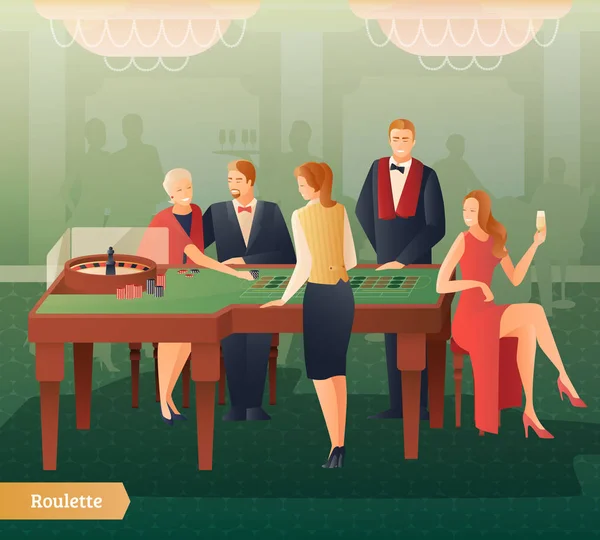 Casino och Roulette Illustration — Stock vektor