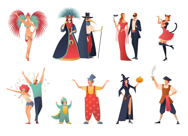 Conjunto de iconos de fiesta de carnaval — Vector de stock