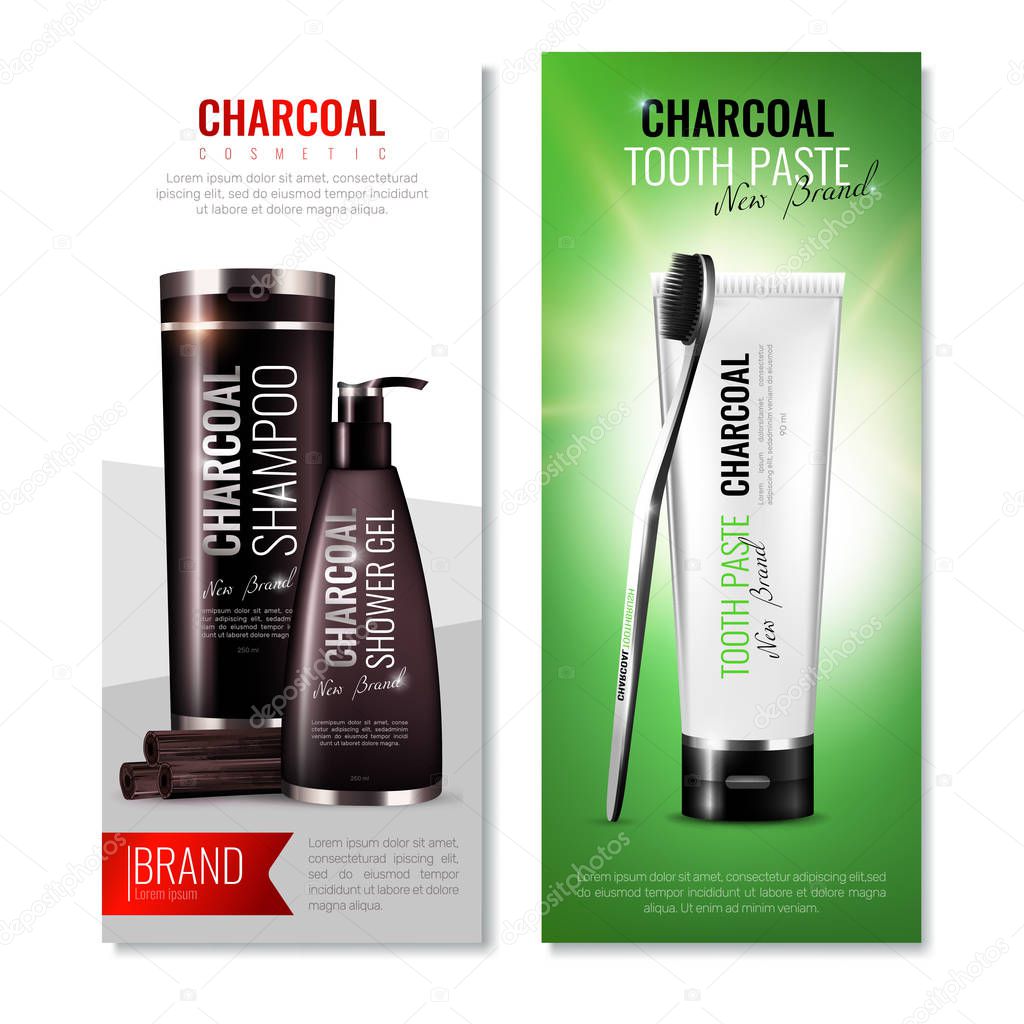 Charcoal Toothpaste Vertical Banners