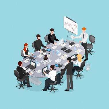 Ofis konferans izometrik tasarım