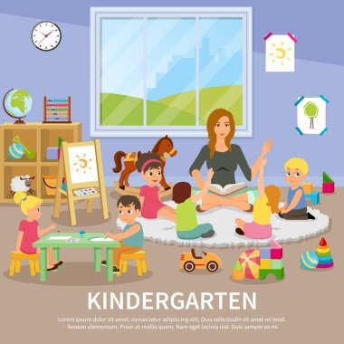 Kindergarten Flat Composition clipart