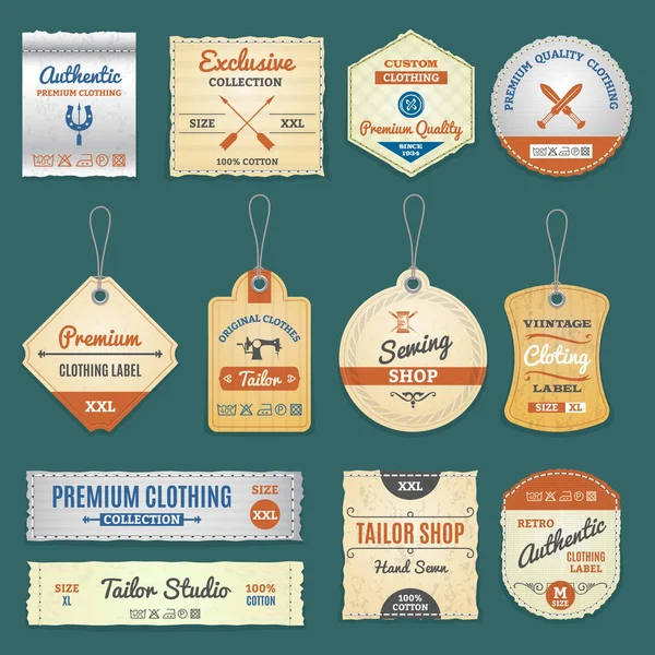 Clothing labels set — Stock Vector