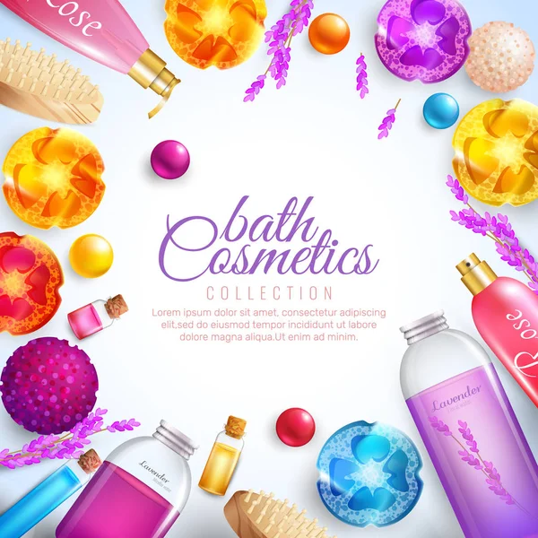 Banyo kozmetik kavramı — Stok Vektör