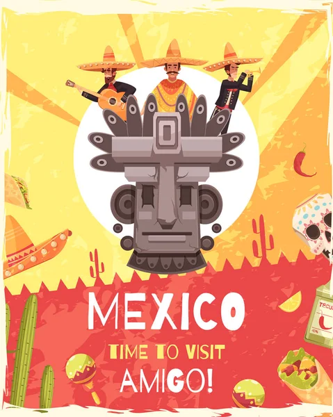 Αφίσα ταξιδιού του Μεξικού — Διανυσματικό Αρχείο