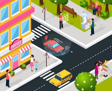 Sanal artar gerçeklik şehir kompozisyon