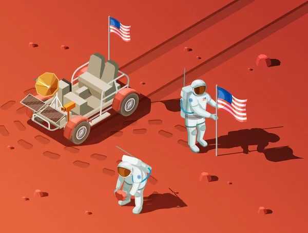 Composition des personnes sur Mars — Image vectorielle