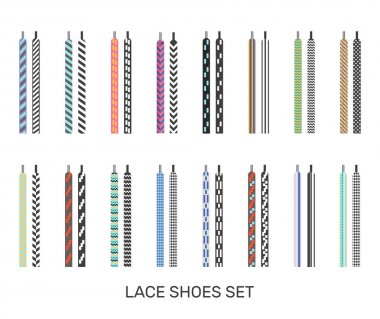 Shoelaces Modern Colored Pairs Collection  clipart