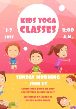 Poster reklam çocuklar Yoga dersleri