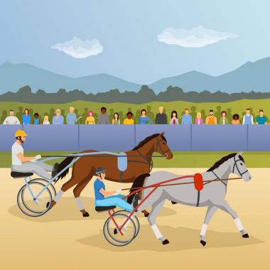 Harness Racing Flat Composition clipart