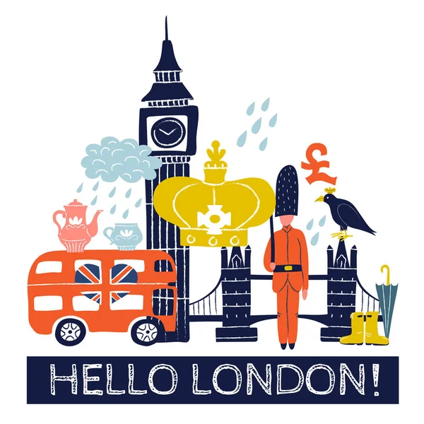 Affiche touristique de Londres — Image vectorielle