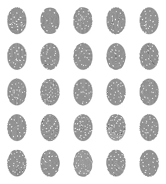 Symbole für Fingerabdrücke gesetzt — Stockvektor