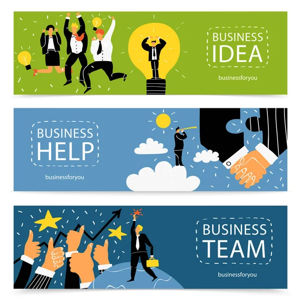 Success Business Banner Set — Stock Vector