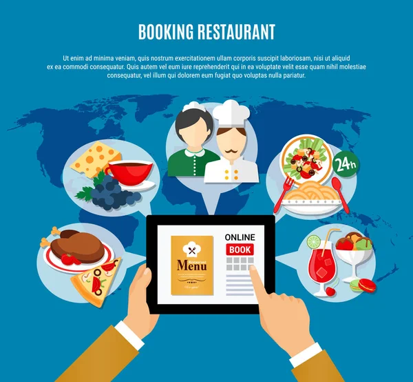 Rezerwacja restauracji ilustracja — Wektor stockowy