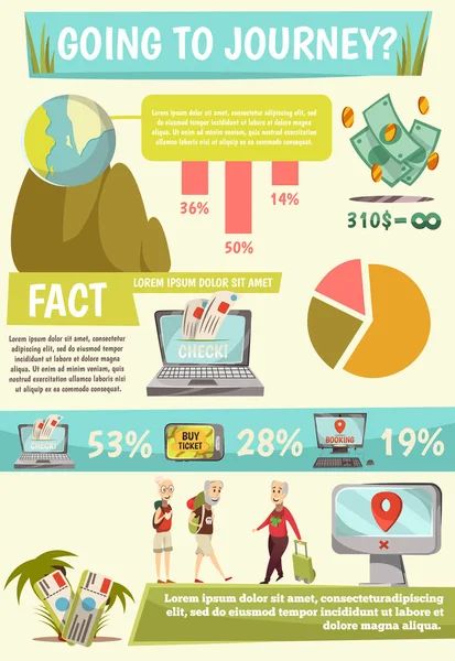 Infografiken für Online-Buchungsdienste — Stockvektor