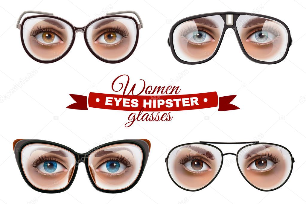 Hipster Women Glasses Set