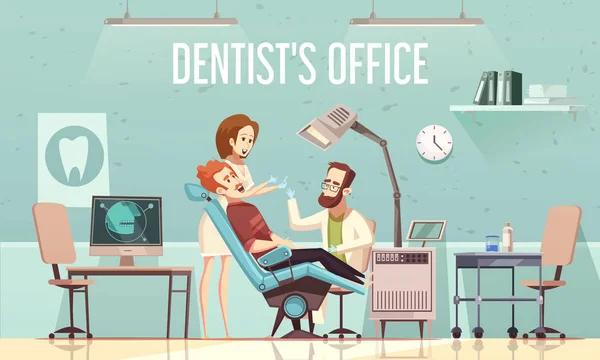 Dentisti Ufficio Illustrazione — Vettoriale Stock