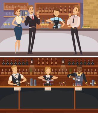 İç çizgi film afiş Bar partisi