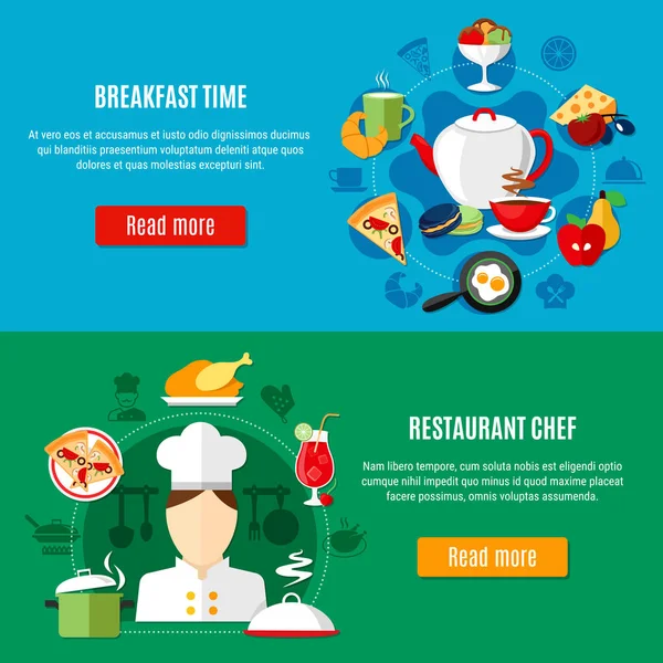 Ristorante Banner Set — Vettoriale Stock