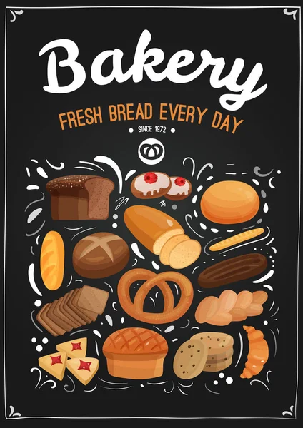 Bakery Chalkboard Illustration — Stock Vector