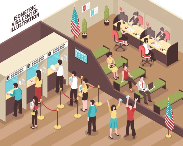 Visa Center Illustration — Vector de stoc