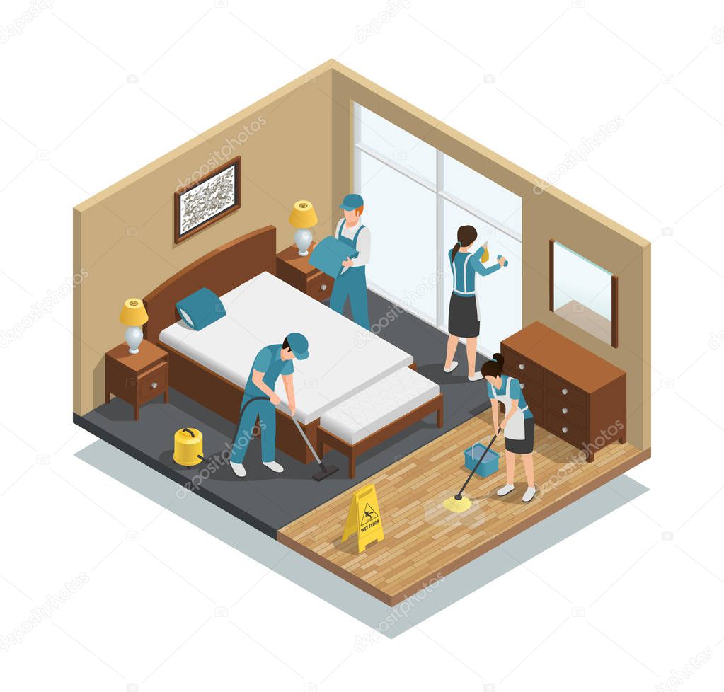 House Cleaning Isometric Composition