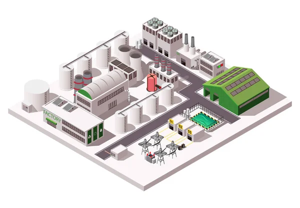 Composición isométrica de fábrica — Archivo Imágenes Vectoriales