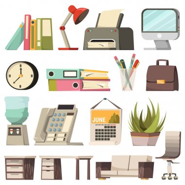 Office ortogonal Icon Set