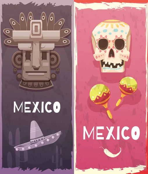 México Banners verticais — Vetor de Stock
