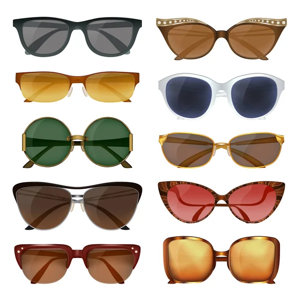 Letni zestaw okulary przeciwsłoneczne — Wektor stockowy