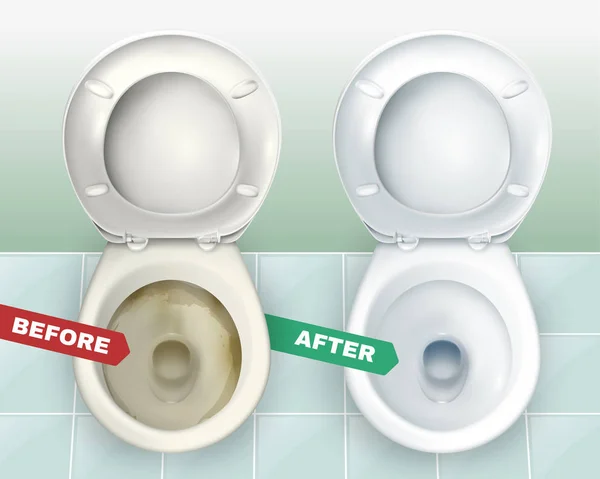 Kirli ve temiz tuvaletler — Stok Vektör