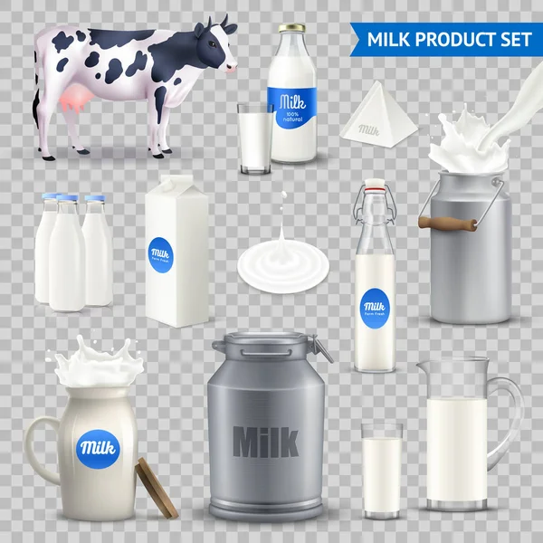 Leche de producto sobre fondo transparente — Vector de stock