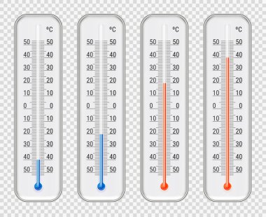 Meteorolojik termometreler farklı düzeyleri kümesi