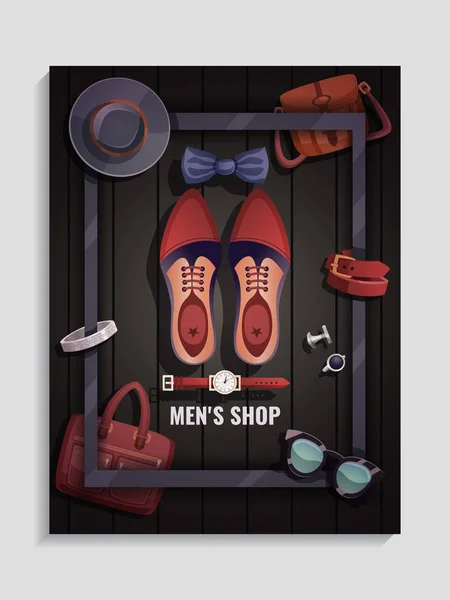 Erkekler Aksesuarları Poster — Stok Vektör