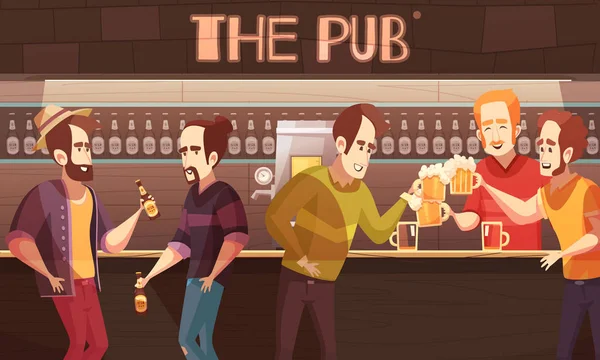 Illustration vectorielle plate de pub de bière — Image vectorielle