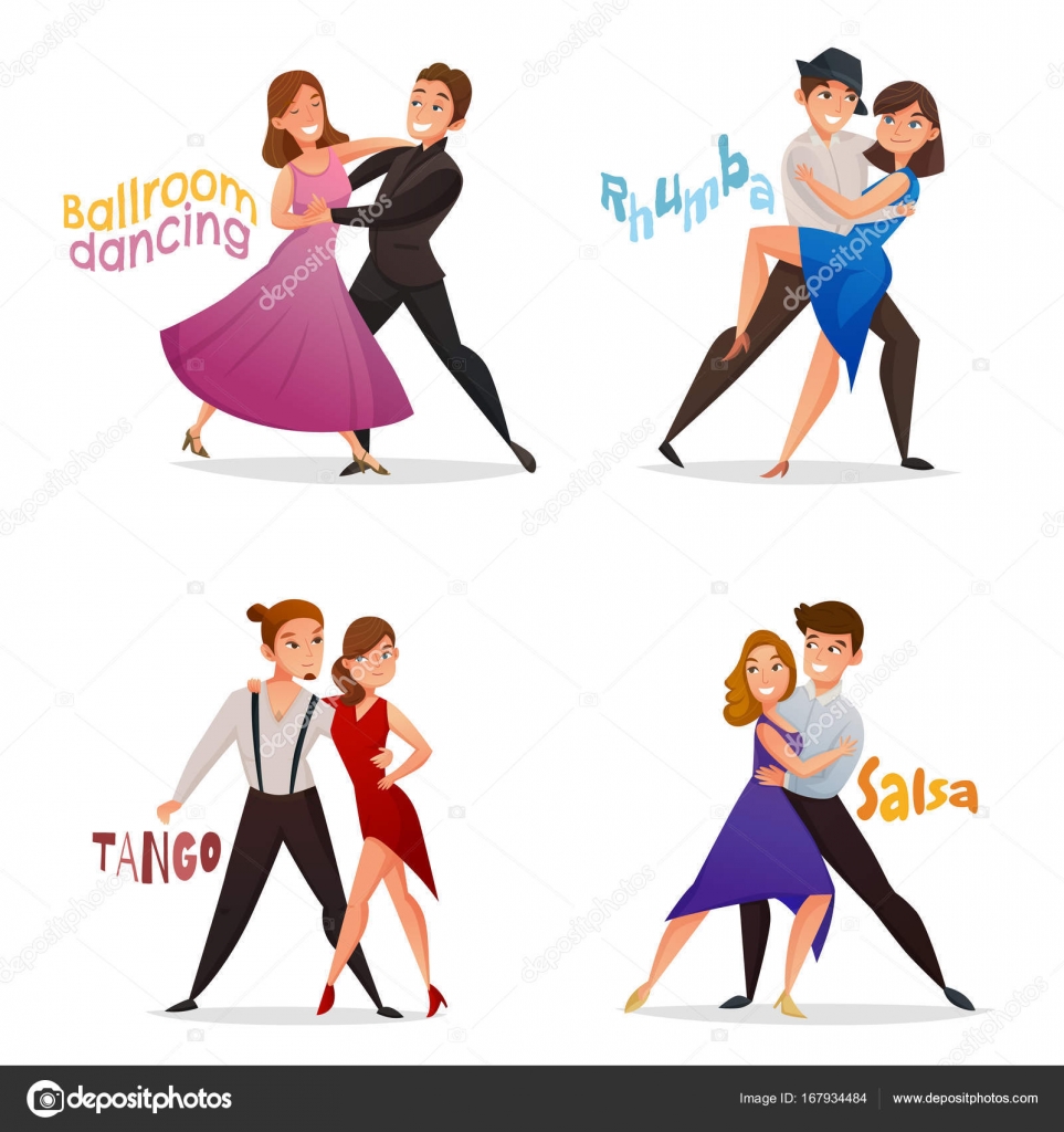 Dancing Pairs Retro Cartoon Set — Stock Vector © macrovector #167934484