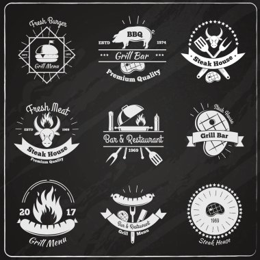 Grill Restaurant Vintage Emblems clipart