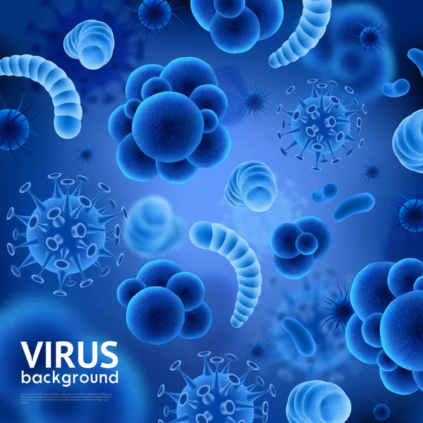 Antecedentes de virus realistas — Vector de stock