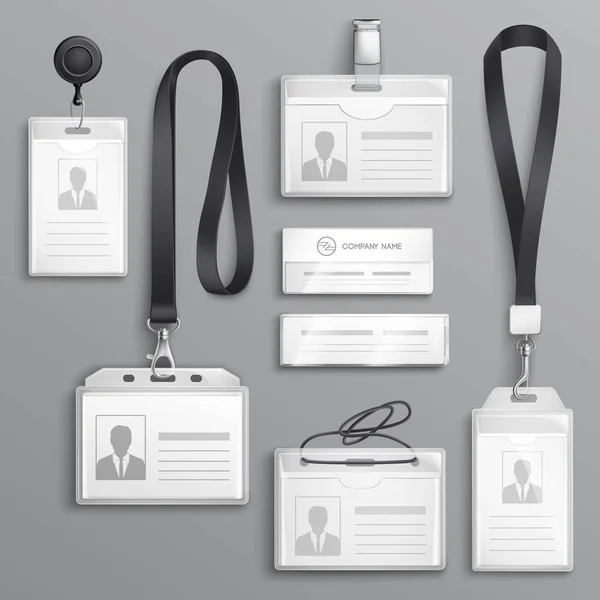 Conjunto de muestras de tarjetas de identificación — Vector de stock