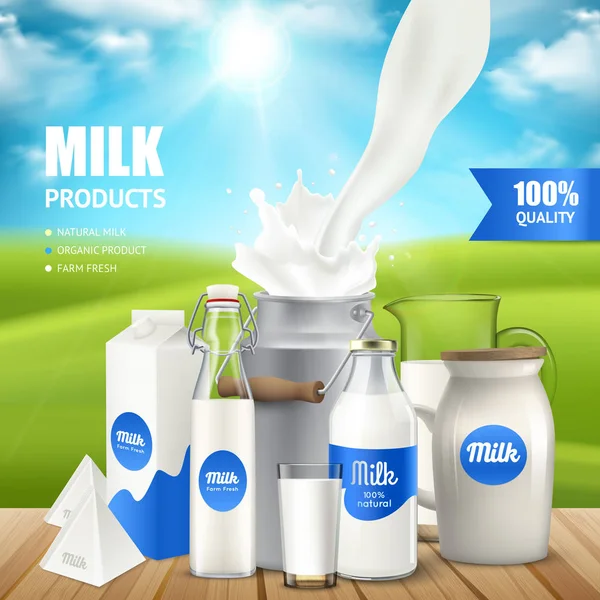 Milk Products Poster — Stock Vector