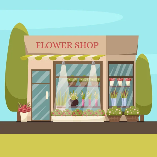 Fond de boutique de fleurs — Image vectorielle