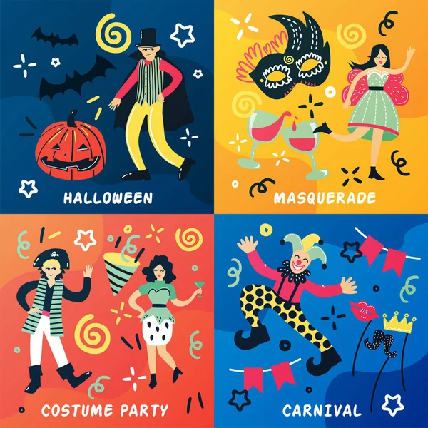 Concepto de diseño de Doodle de carnaval — Archivo Imágenes Vectoriales