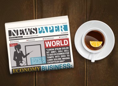 Sabah gazetesi ahşap arka plan afiş