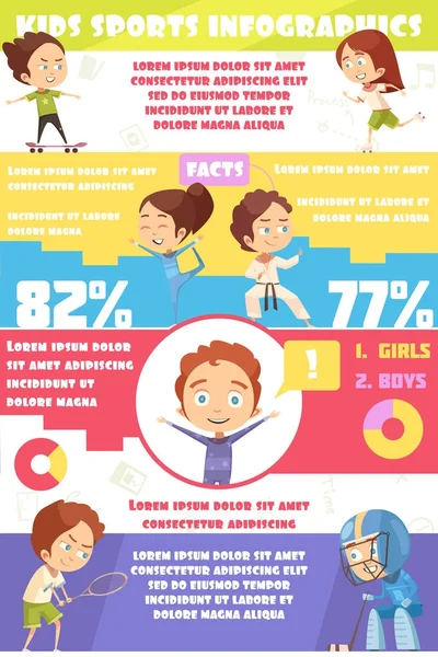 Děti Sport infografika — Stockový vektor