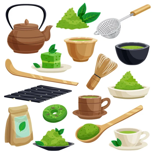 Japon çay töreni Icons Set 