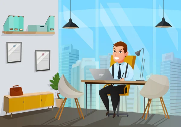 Man In Office illustratie — Stockvector